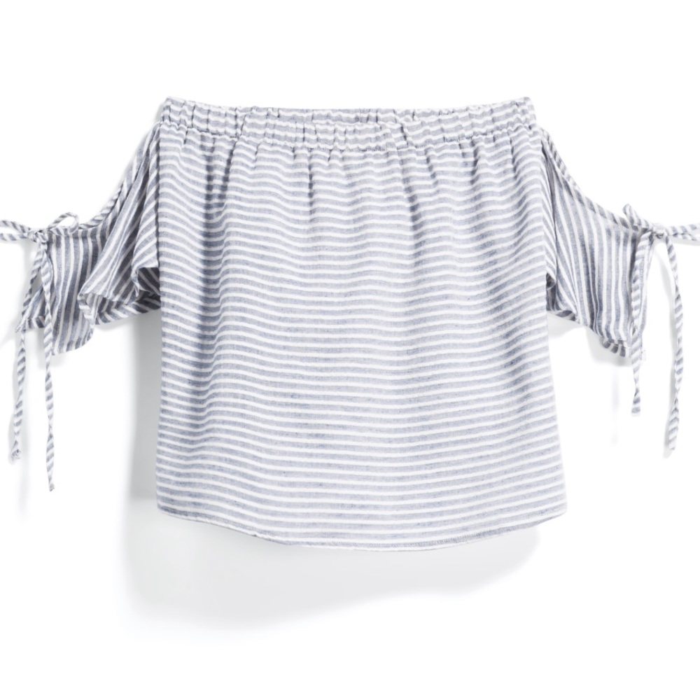 3/$10 Off the shoulder striped top